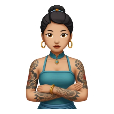ancient chinese woman with tatooed sticker