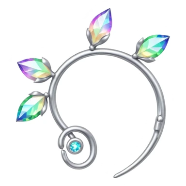Elvish fae shiny sparkly iridescent translucent diaphanous ear climber ear cuff ear piece apparel sticker