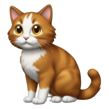 furry cat, brown tail, full body sticker