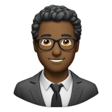 bold man with glasses sticker