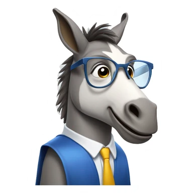 academic donkey with glasses and diploma, high iq, big rain sticker