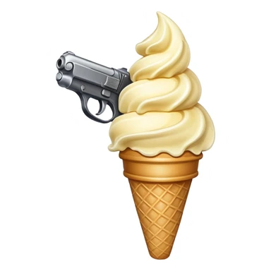 Ice cream holding pistol sticker