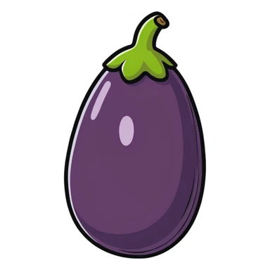 floating eggplant sticker