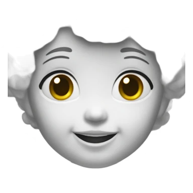 The little head of the porcelain angel smiles and laughs sticker