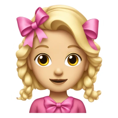 Blonde girl with pink bows in hair  sticker
