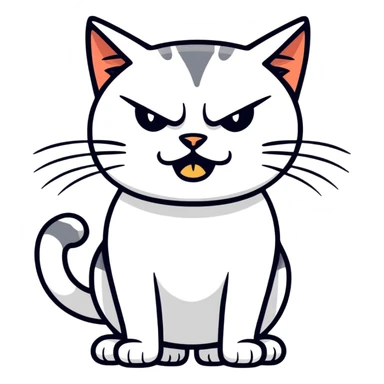 Angry cat sassy sticker