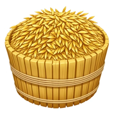 bundle of rice straw, simple, clear, no text sticker