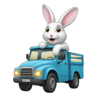 Lapin sur camion sticker