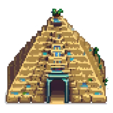 ziggurat, ancient Mesopotamian stepped pyramid, pixel art style sticker