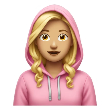blonde girl in a pink hoodie  sticker