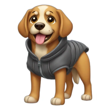 perro con abrigo sticker