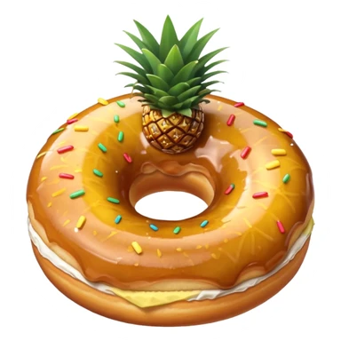 Donut with pineapple sticker