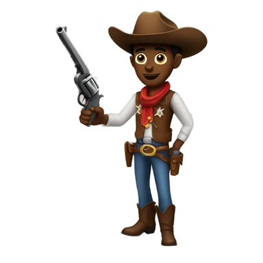 Cowboy holding guns sticker