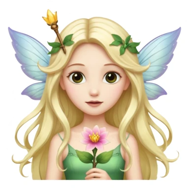 Fairy with flower wand and wings sticker
