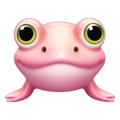 Pink beluga whale frog sticker
