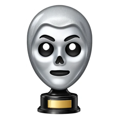 glitter trofeu com a cara do ghostface branco sticker