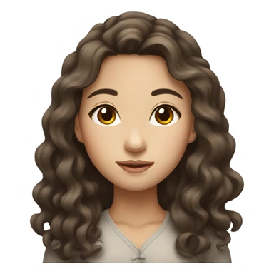 Beautiful girl,Brown hair ,curly hair，long hair,Brown eyes,Chinese sticker
