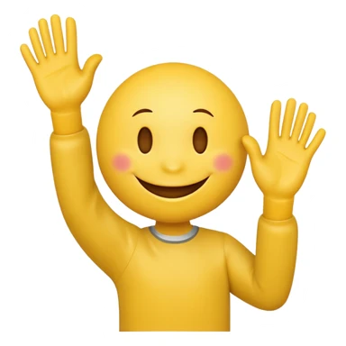 Smiley face with hands waving  sticker