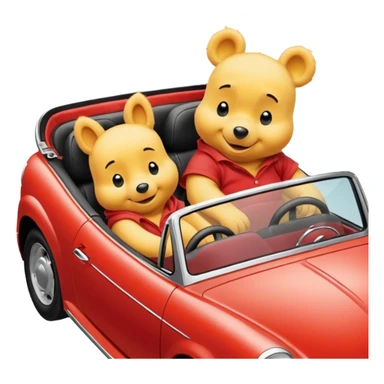 Winne the Pooh riding a car sticker