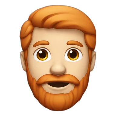 A redhead man with short hair, beard and big cheeks sticker
