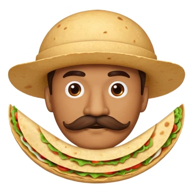  tortilla with a  mustache, no handlebar corners on the mustache sticker