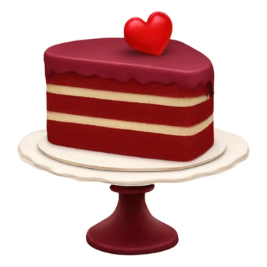 Vintage burgundy and red heart cake sticker