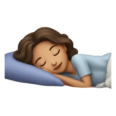 Brunette girl sleeping in the bed sticker