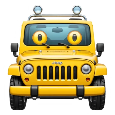 Jeep with face tongue sticking out with crazy eyes sticker