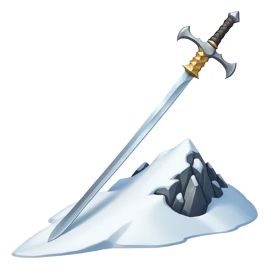 sharp sword in snow hill sticker