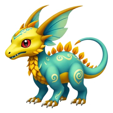Elemental Exotic Fantasy Pokémon-Fakémon-hybrid-creature (full body) sticker