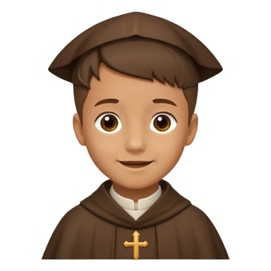 Un chico moreno con un hábito fransiscano sticker