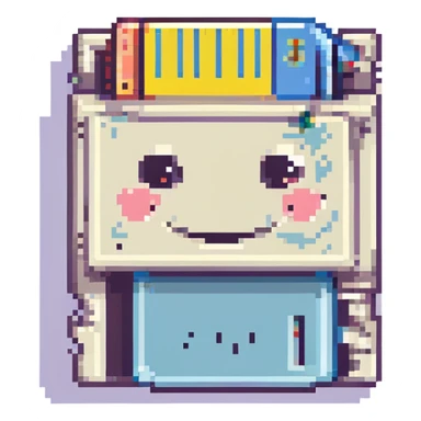 Happy floppy disk sticker