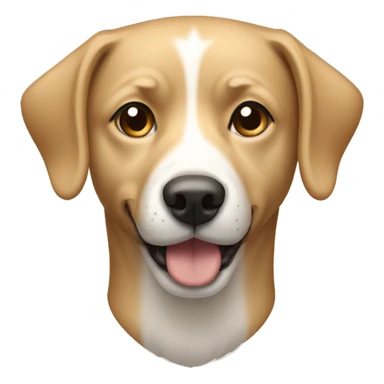 Light tan dog with white going down its face  sticker