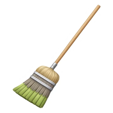 create a broom emoji sweeping away some dust  sticker