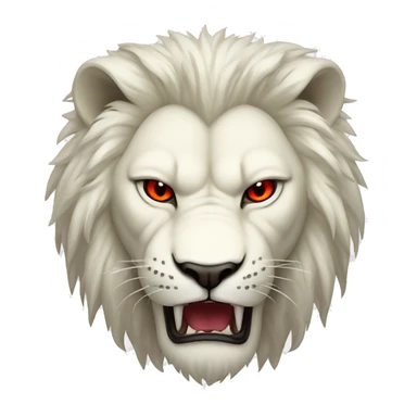 Angry white lion with red eyes  sticker