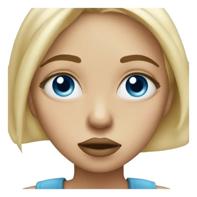 blonde girl blue eye blowing a kiss sticker