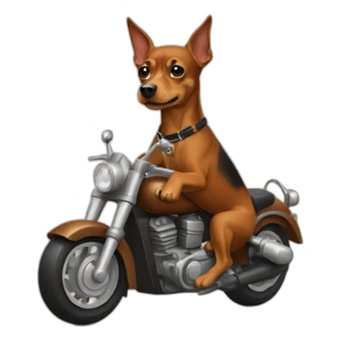 caramel-color-pinscher-dog-driving-a-motorcycle sticker