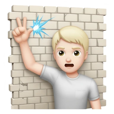 человек бьётся о стену sticker