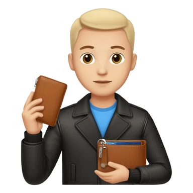 ligth man with wallet in hand sticker