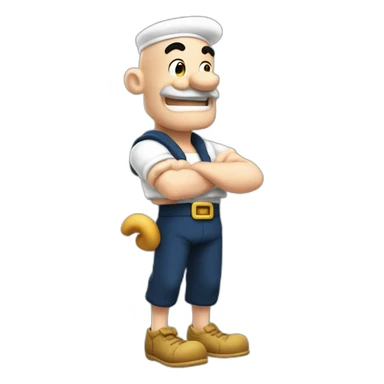 popeye the sailor show his left arm，full-body sticker