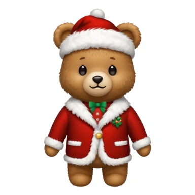 Teddy swims in a Christmas suit  sticker