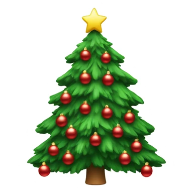 Christmas tree with red and green ornaments sticker