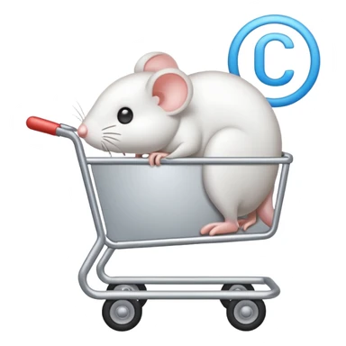 a mouse white cursor clicking on a cart icon sticker