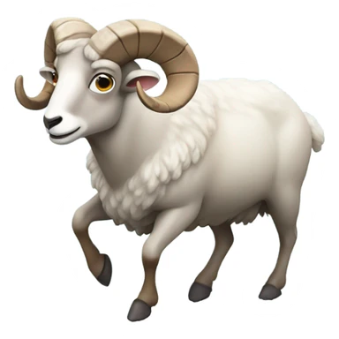 Slipping ram in the snow sticker