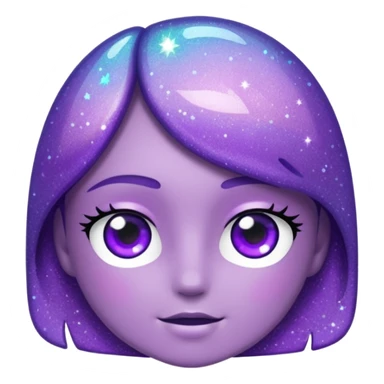 glitter purple and cian mark check sticker
