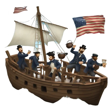 boston tea party, throwing tea overboard sticker