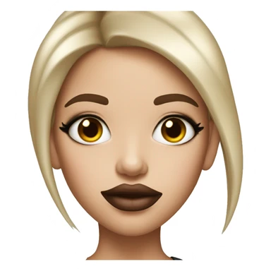 A heavily make-up girl with big lips. sticker