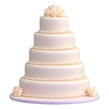 three-tier wedding cake with pearl embellishments sticker