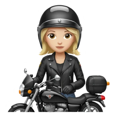 moça loira de capacete em uma moto honda preta sticker