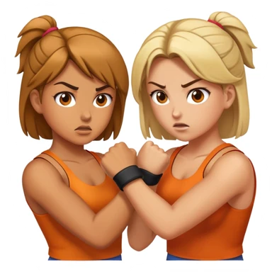 girls fighting sticker